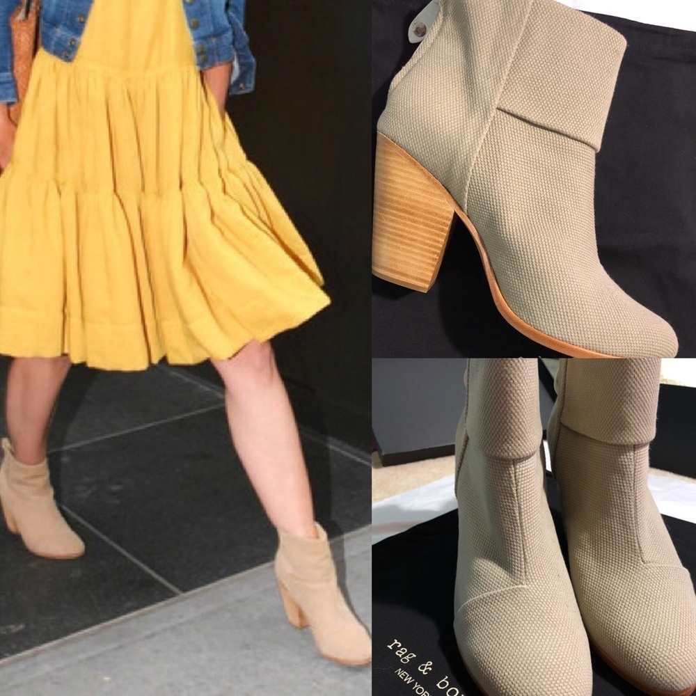 NIB Rag & Bone classic‎ Newbury boots Canvas Taupe